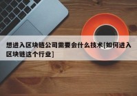 想进入区块链公司需要会什么技术[如何进入区块链这个行业]